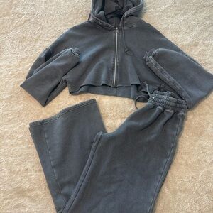 Fashion Nova Gray Hoodie and Pants Set
